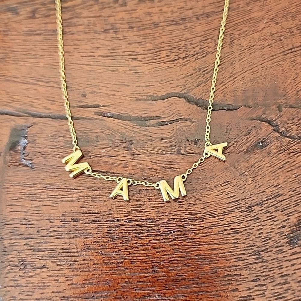Mama Letter Charm 18" Pendant Necklace in 14k Gold-Plated Sterling Silver, Creat